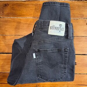 Levis SilverTab Mom Jeans Women 28x27 (Fits 28x26) Faded Black High Rise Tapered